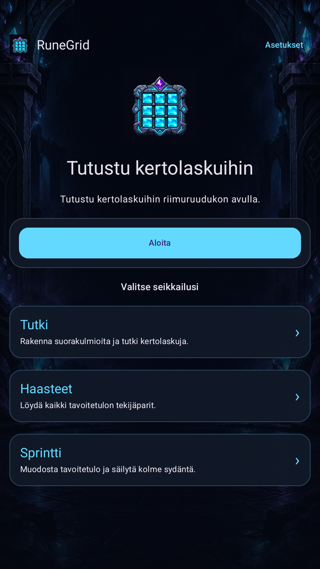 RuneGrid app screenshot