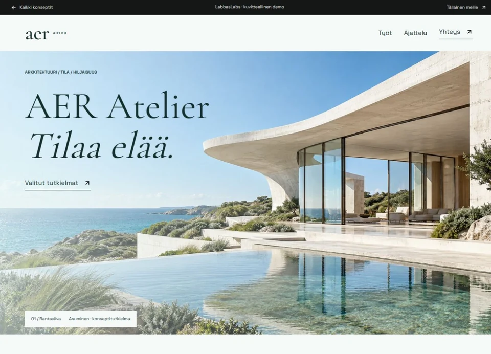 AER fictional architecture studio website