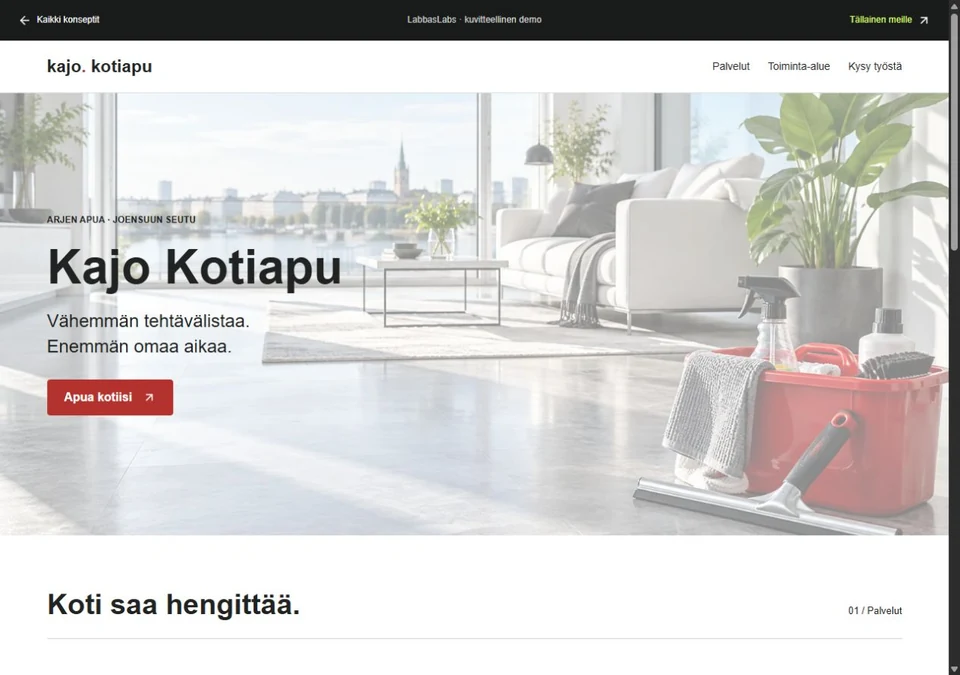 Kajo Kotiapu fictional home service website
