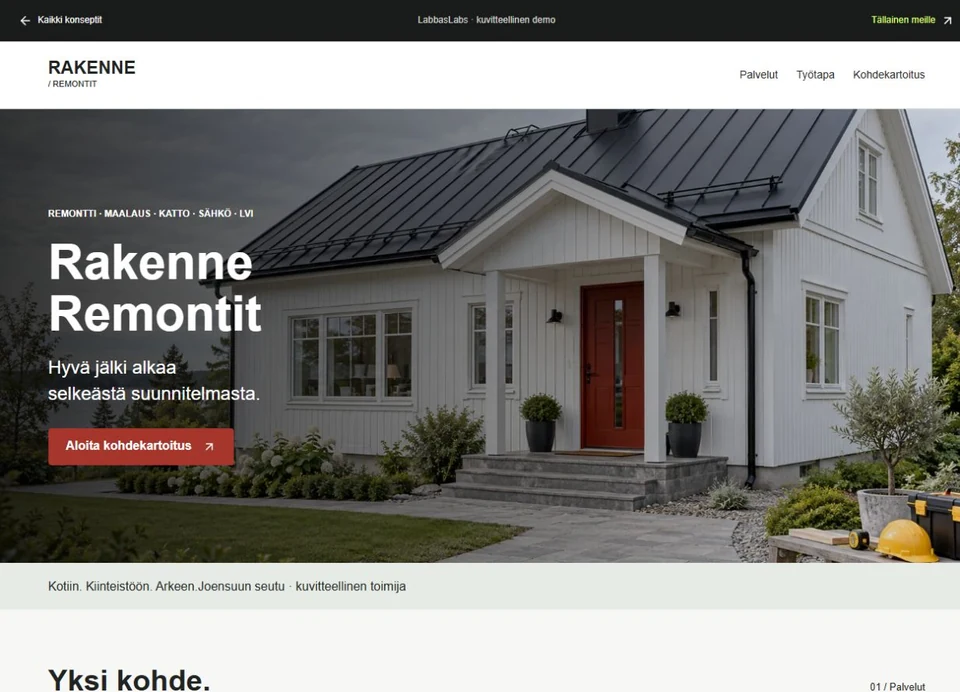 Rakenne Remontit fictional renovation and trades website