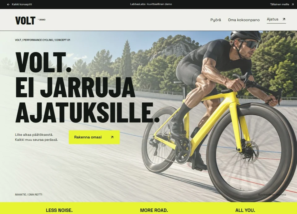VOLT fictional performance cycling website