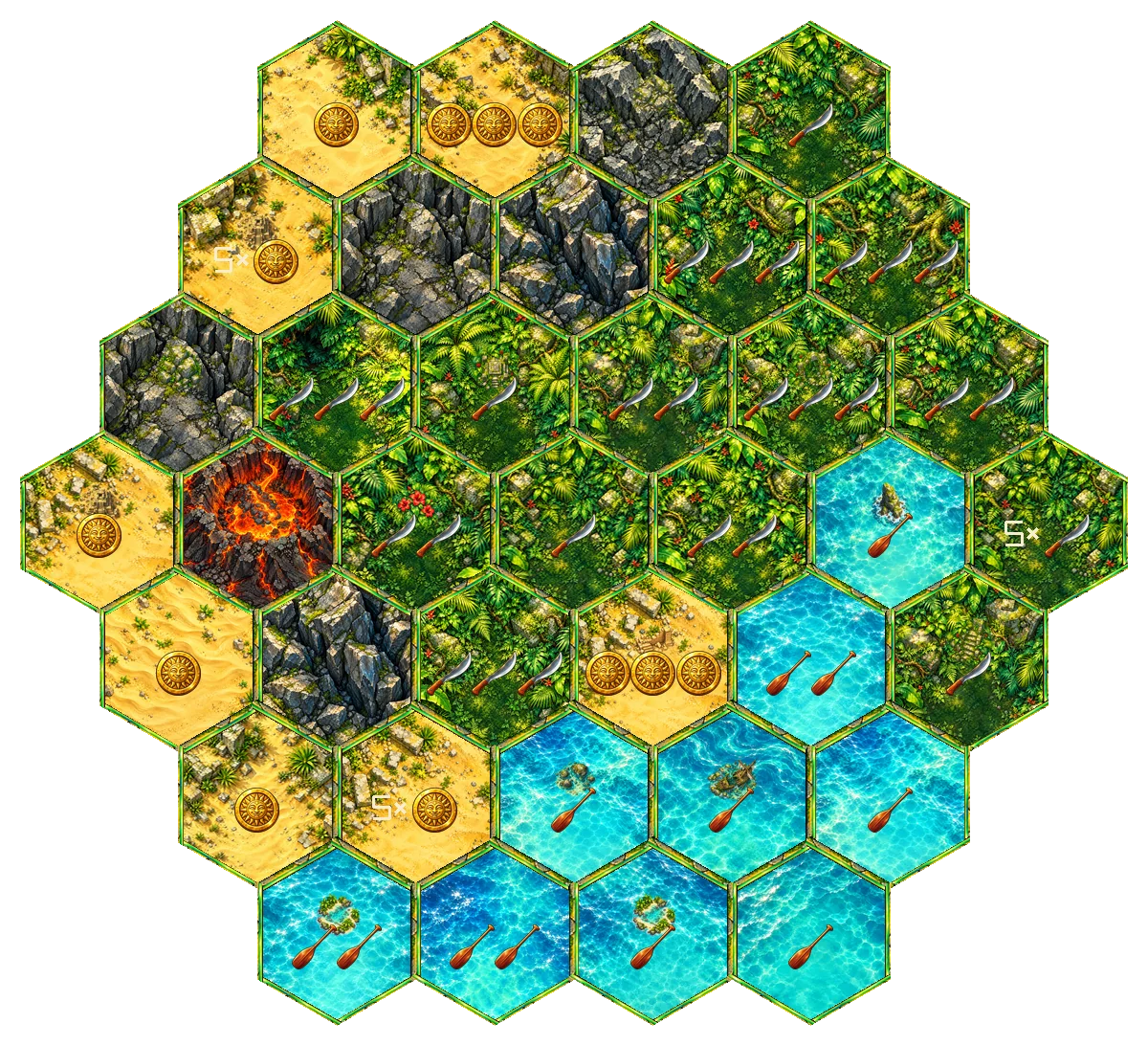 HexMapGenerator: Generated hex adventure map