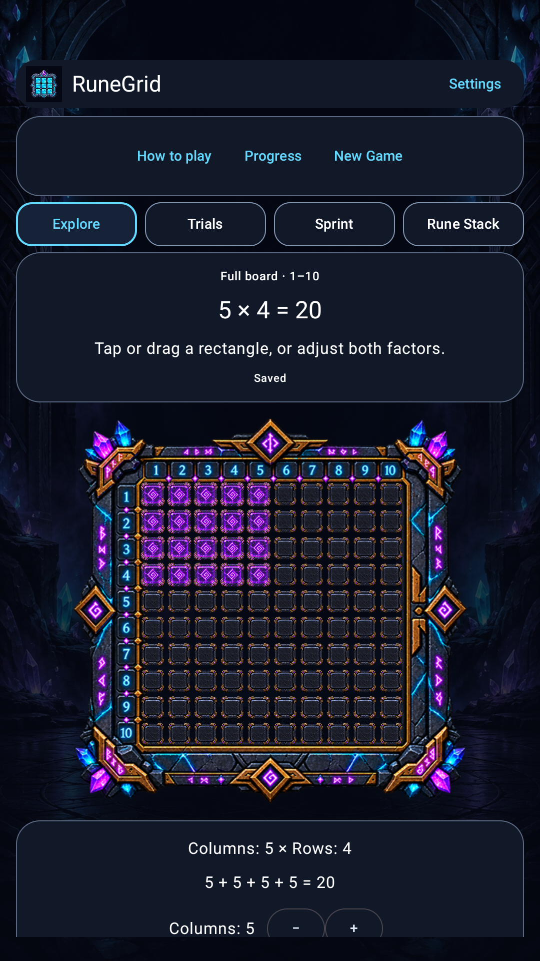 RuneGrid: Explore mode