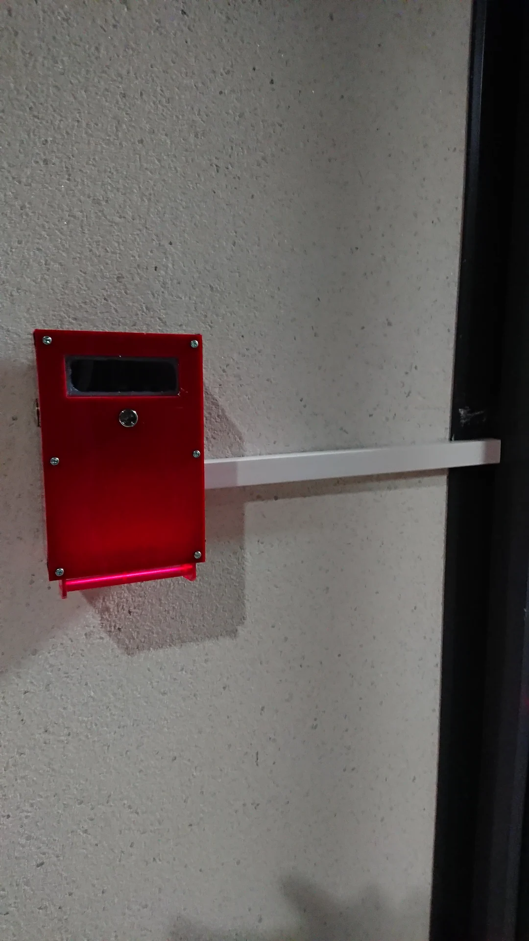 Red acrylic installed Toveri